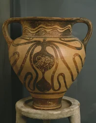 Krater mit Oktopus-Design, aus Ligortynos, Messara, Kreta, Späte Minoische Periode III A - III B, ca. 1400-1200 v. Chr.